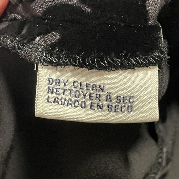 Rena Rowan Blouse Womens 14 Black Gray Floral Silk Blend Burnout Velvet Top - Picture 6 of 8